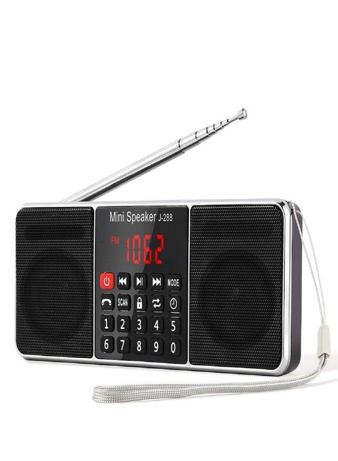 PRUNUS J-288 Portable Radio AM FM Radio with Bluetooth Speaker, Sleep Timer, Power-Saving Display, Ultra-Long Antenna, AUX Input & USB Disk & TF Card MP3 Player, NO Manual Preset - Image 1